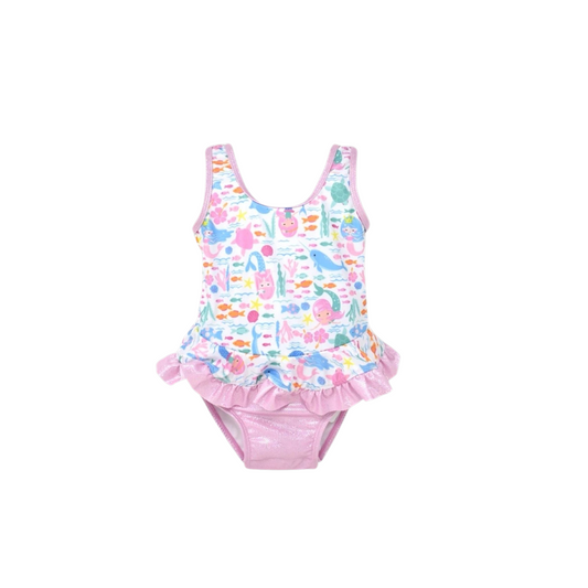 Flap Happy Fantasea Mermaids Infant Ruffle Swimsuit UPF 50+