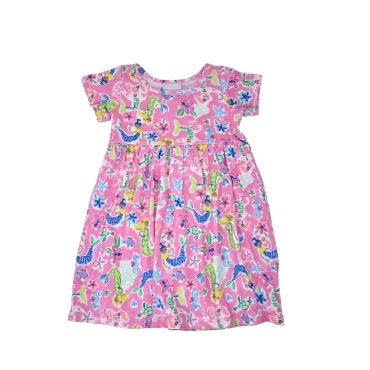 Mystic Mermaids Short Sleeve Dress - UPF 50+: 12M, 24M