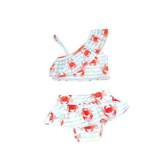 Crabby girl two-piece swimsuit: 2T,4T,7/8