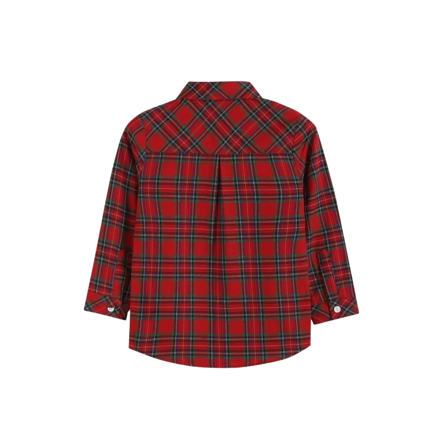 Red and Green Plaid Button-Up Christmas Shirt