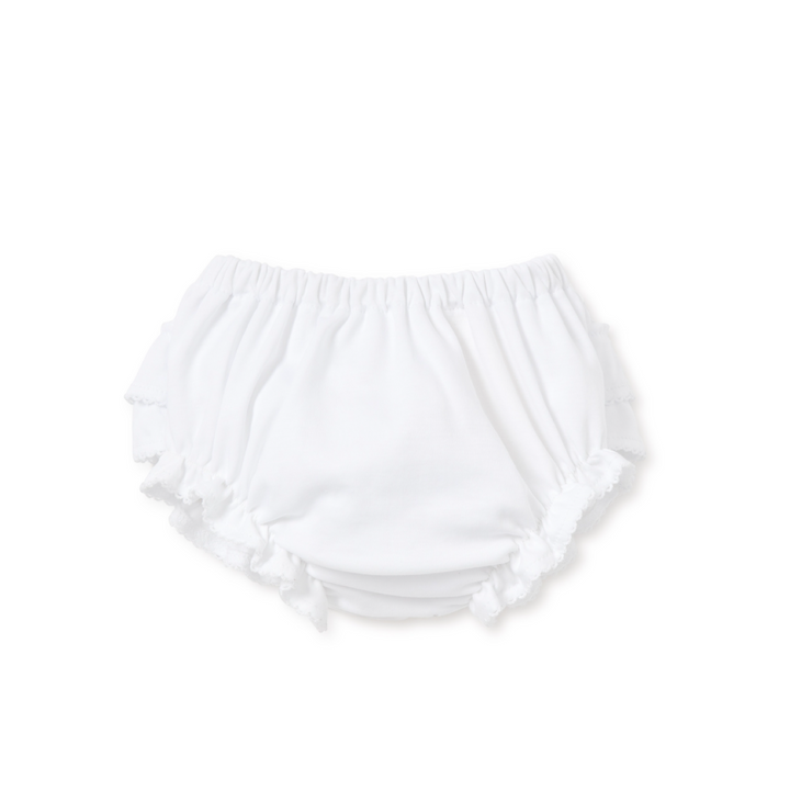 Kissy White Diaper Cover W/ Ruffle - Pima Cotton: 9M