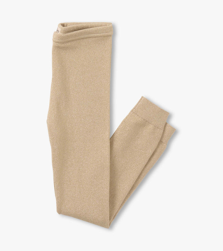 Girls Gold Glitter Leggings