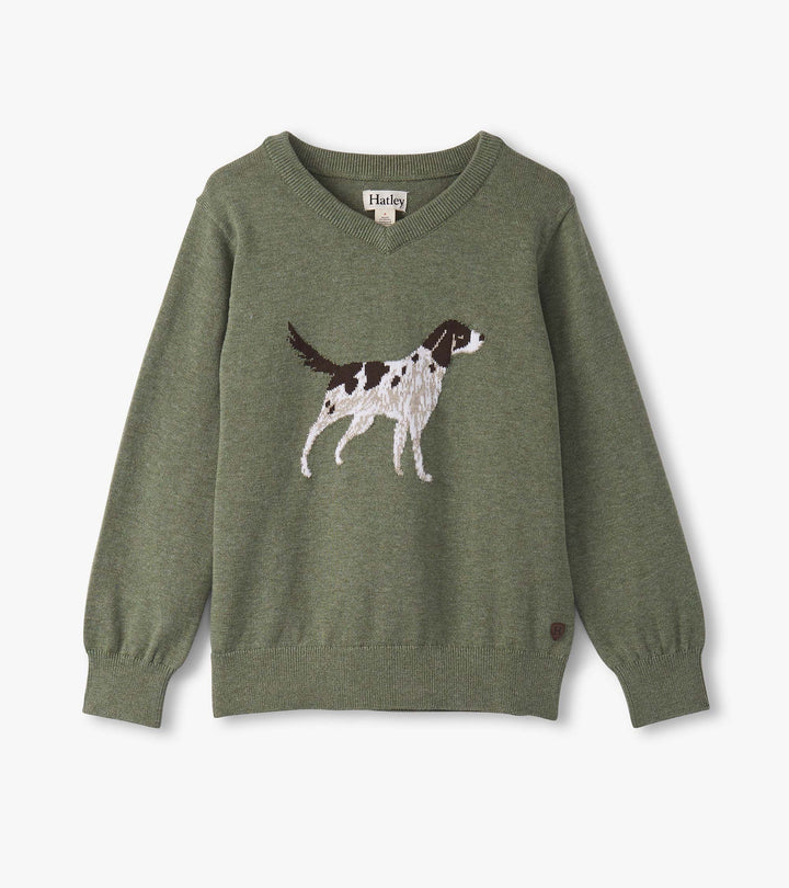 Boys Hunting Dogs V-Neck Sweater