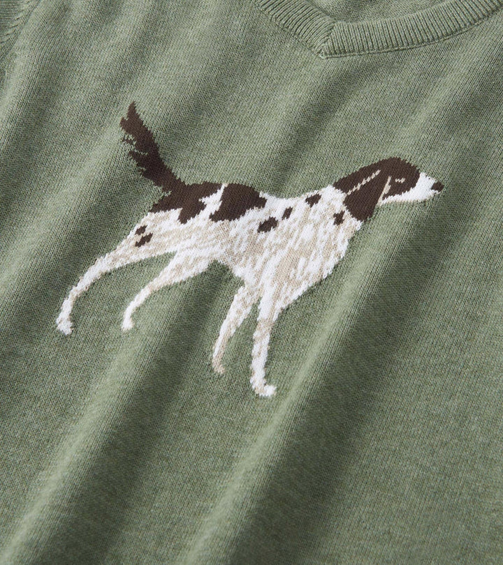 Boys Hunting Dogs V-Neck Sweater