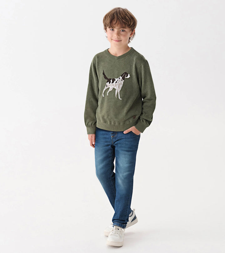 Boys Hunting Dogs V-Neck Sweater