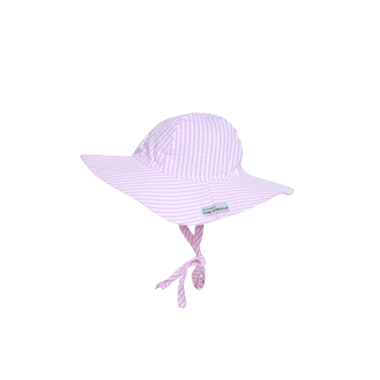 Flap Happy - Pink/White Stripe Floppy Hat UPF 50+: 3-6M