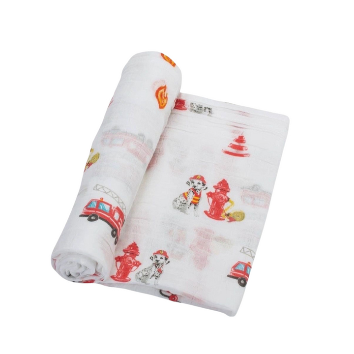 Fireman Baby Muslin Swaddle Blanket