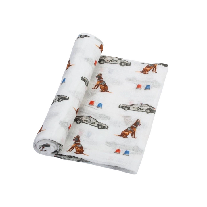 Police Canine Muslin Swaddle Baby Blanket