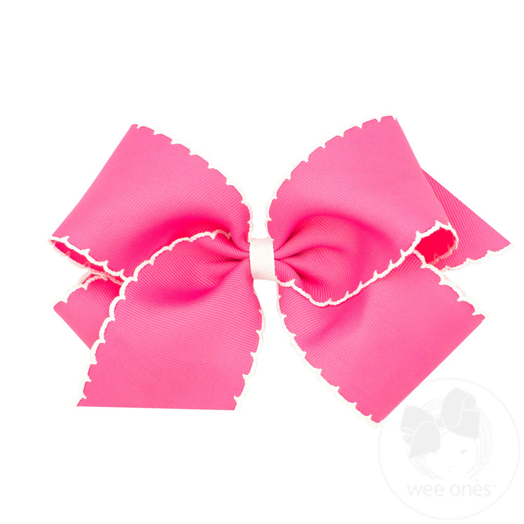 King Moonstitch Grosgrain Hair Bow with Contrasting Wrap