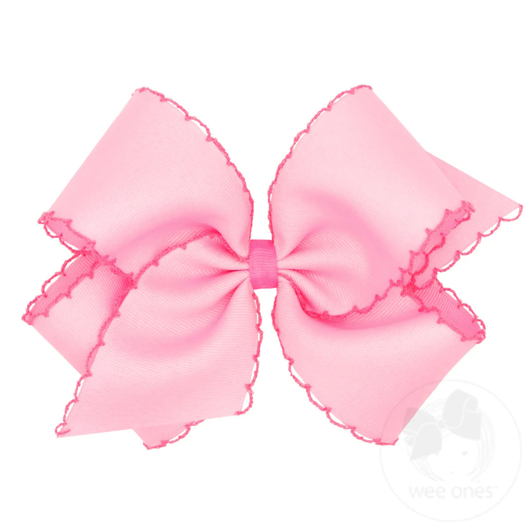 King Moonstitch Grosgrain Hair Bow with Contrasting Wrap - PRH