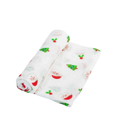 Santa Claus is Coming to Town Christmas Baby Muslin Swaddle Blanket