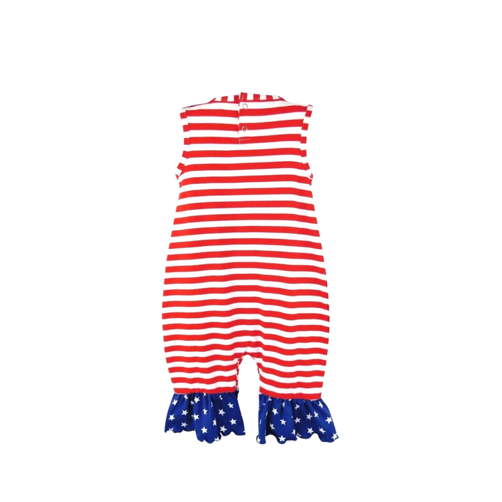 Ann Loren - July 4th Patriotic Heart Romper: 6-12M, 12-18M