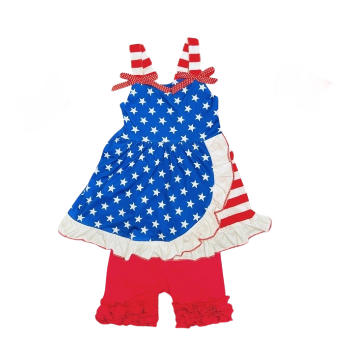 Girls Star and Stripe Tunic July 4th Patriotic Set: 3T