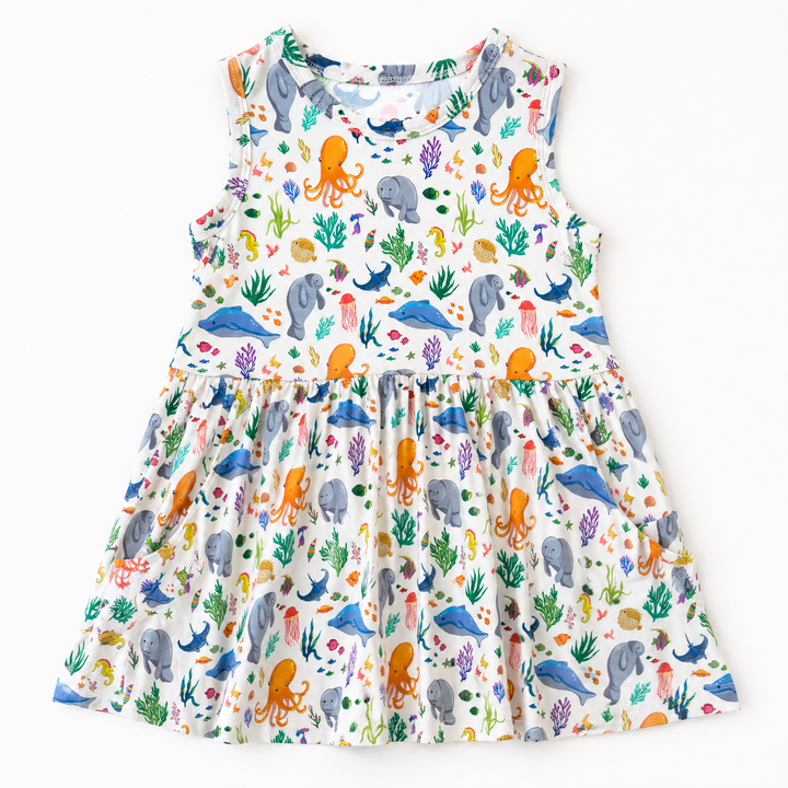Ocean Friends Sleeveless Bamboo Dress