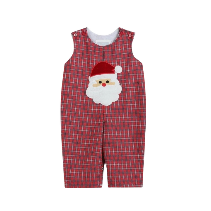 Boys Red Fuzzy Santa Overalls: 12-18M