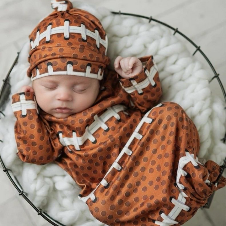 Football Infant Gown and Hat: 0-3M