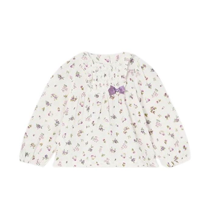 Orchid Floral Gauze Girls Blouse: 9M, 12M