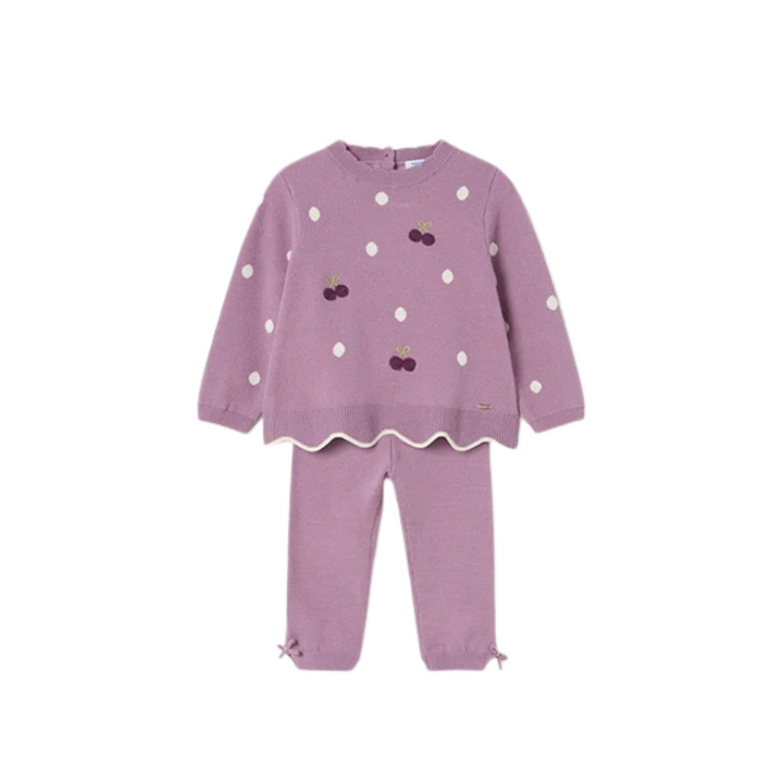 Orchid Infant Knit Sweater Set - Cherry