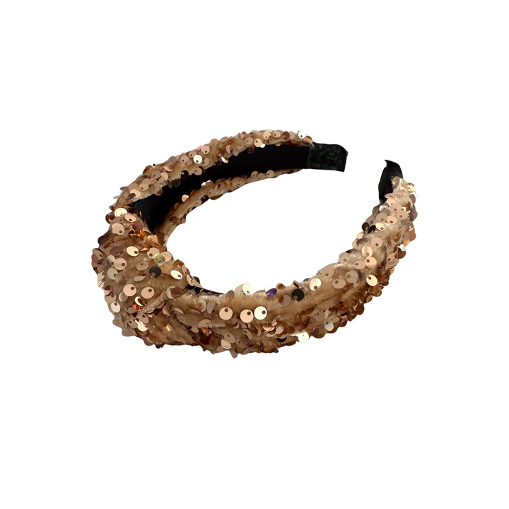 Gold Sequin Knotted Headband