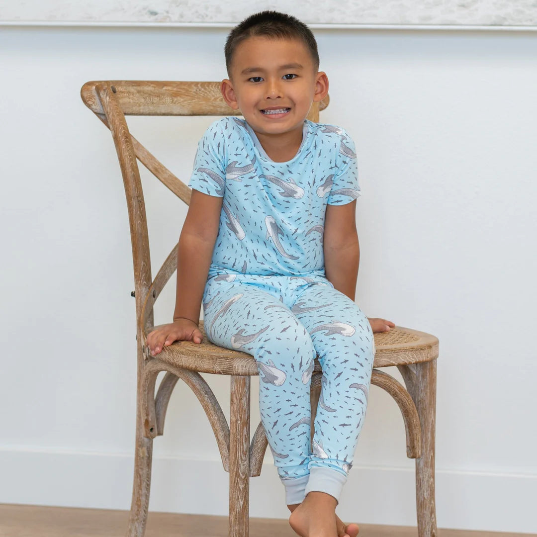 Sweet 𝓑𝓪𝓶𝓫𝓸𝓸 Boys Swirling Sharks Pjs: 3,4,6