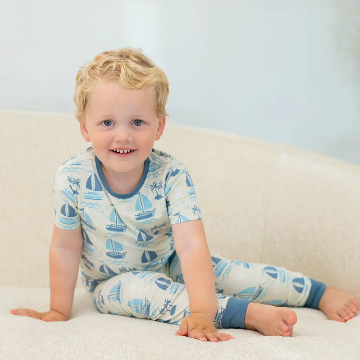 Sweet 𝓑𝓪𝓶𝓫𝓸𝓸 Sailboats Boys Pjs: 12-18M, 2, 3, 6