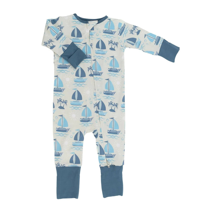 Sweet 𝓑𝓪𝓶𝓫𝓸𝓸 Sailboats Infant Convertible Romper