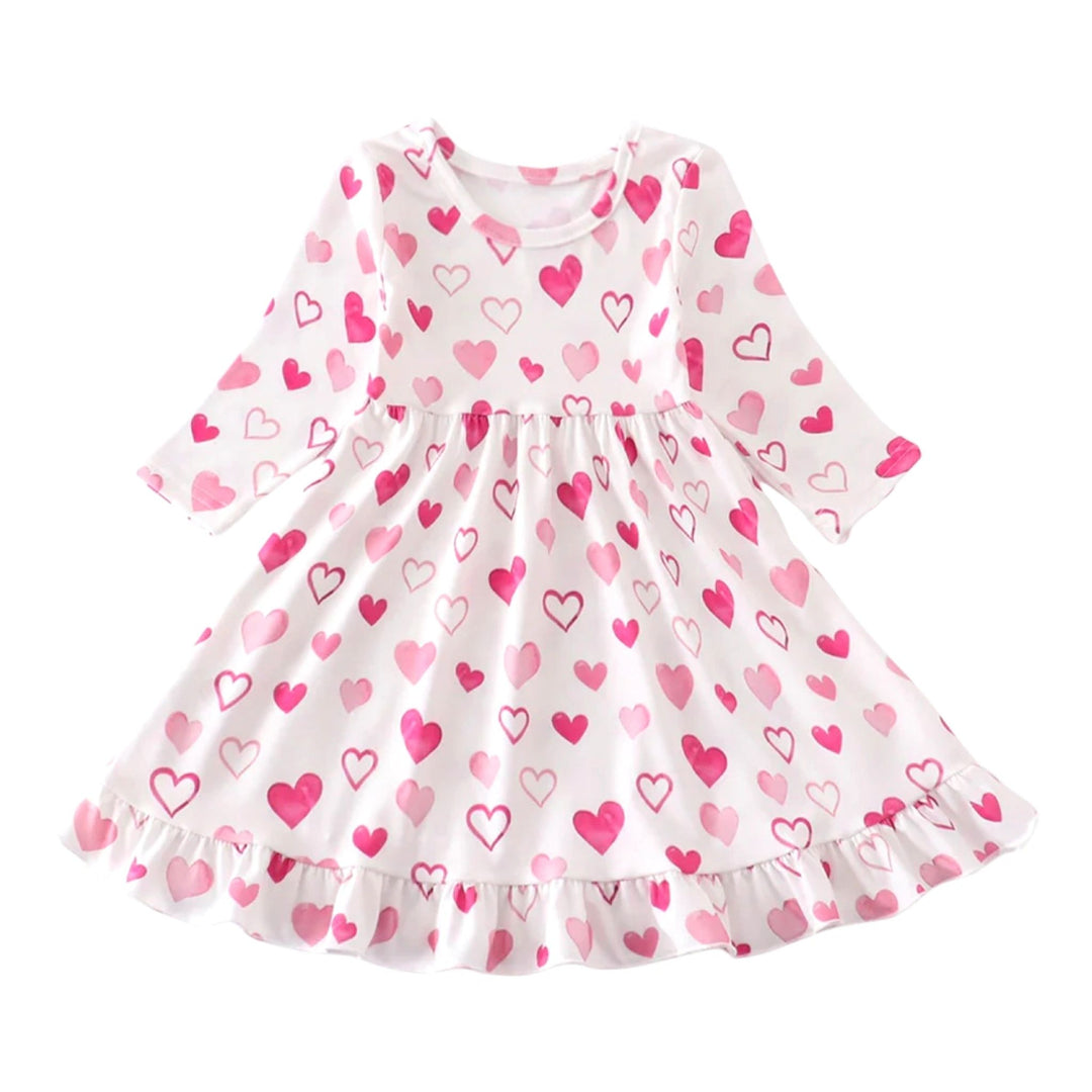 White Heart Print Valentine’s Day Dress: 2,3,6,7