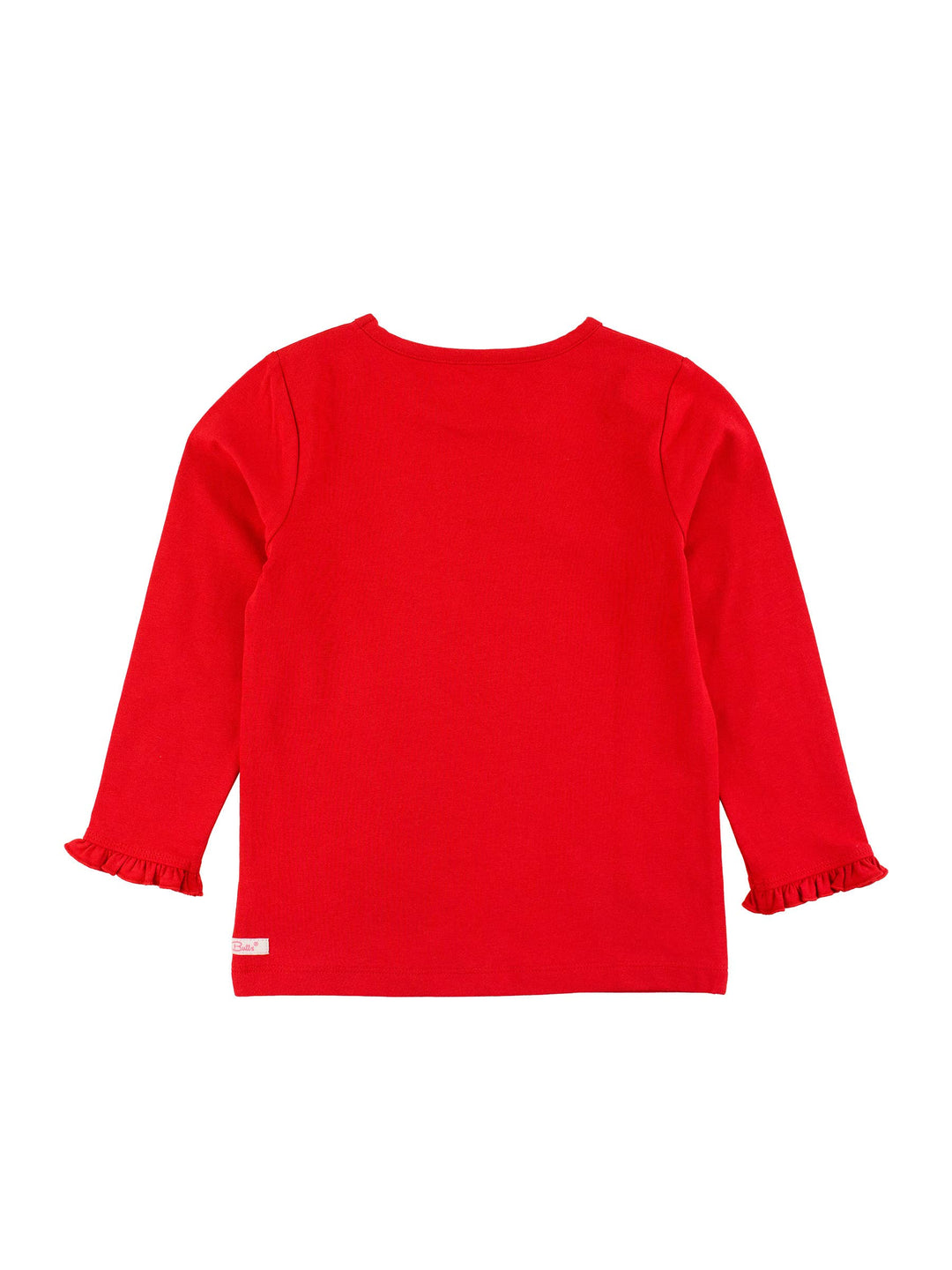 Girls Red Knit Long Sleeve Ruffle Sleeve Top