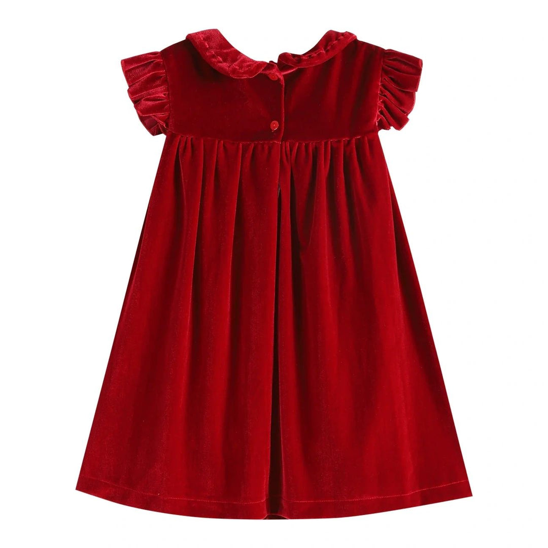 Lil Cactus Girls Red Velour Ruffle Dress: 3-6M, 6-12M