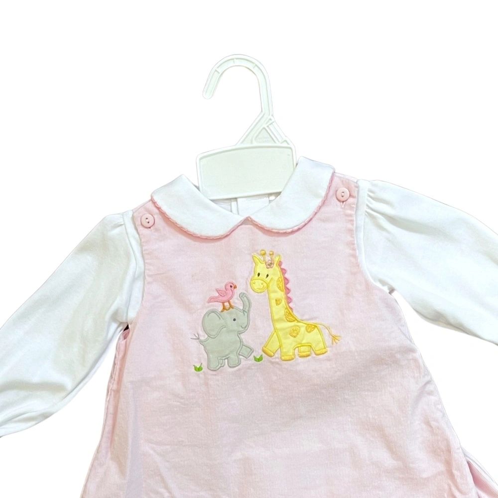 Fun at the Zoo - Girls Corduroy 3 Pc Dress Set: 6M, 9M