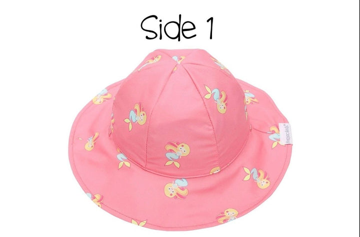 Flapjacks Kids UPF50+ Patterned Sun Hat - Mermaid/Seahorse