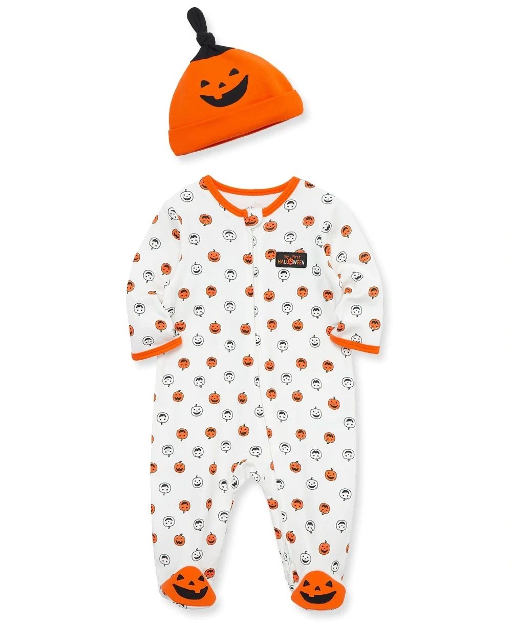 Pumpkin Infant Footie and Hat: 6M