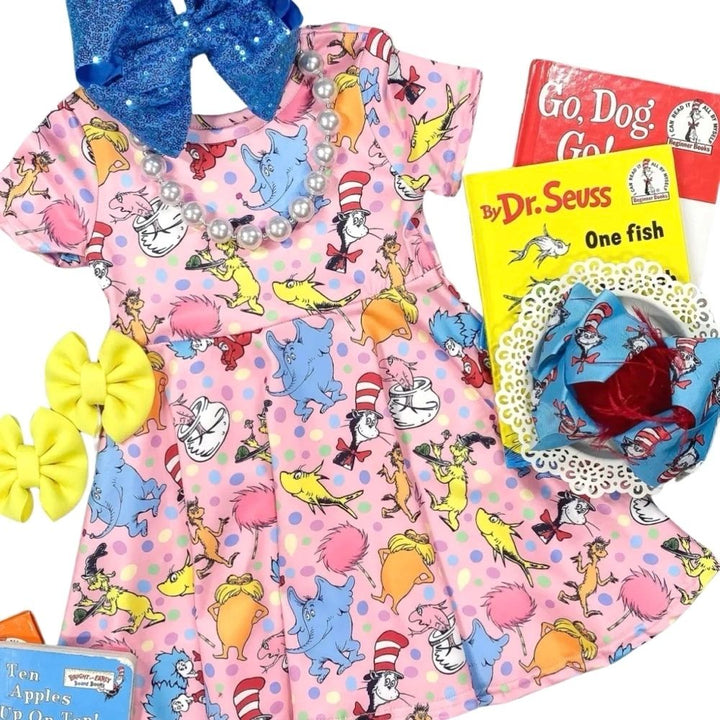 Dr. Seuss Girls Twirl Dress: 3,4,7