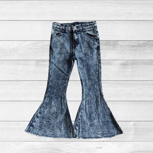 Girls Stonewashed Flare Denim Jeans: 4T, 6/7