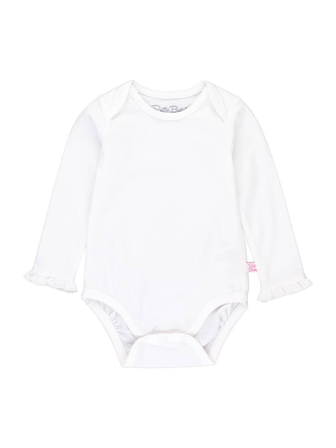 Girls White Knit Long Sleeve Ruffle Bodysuit