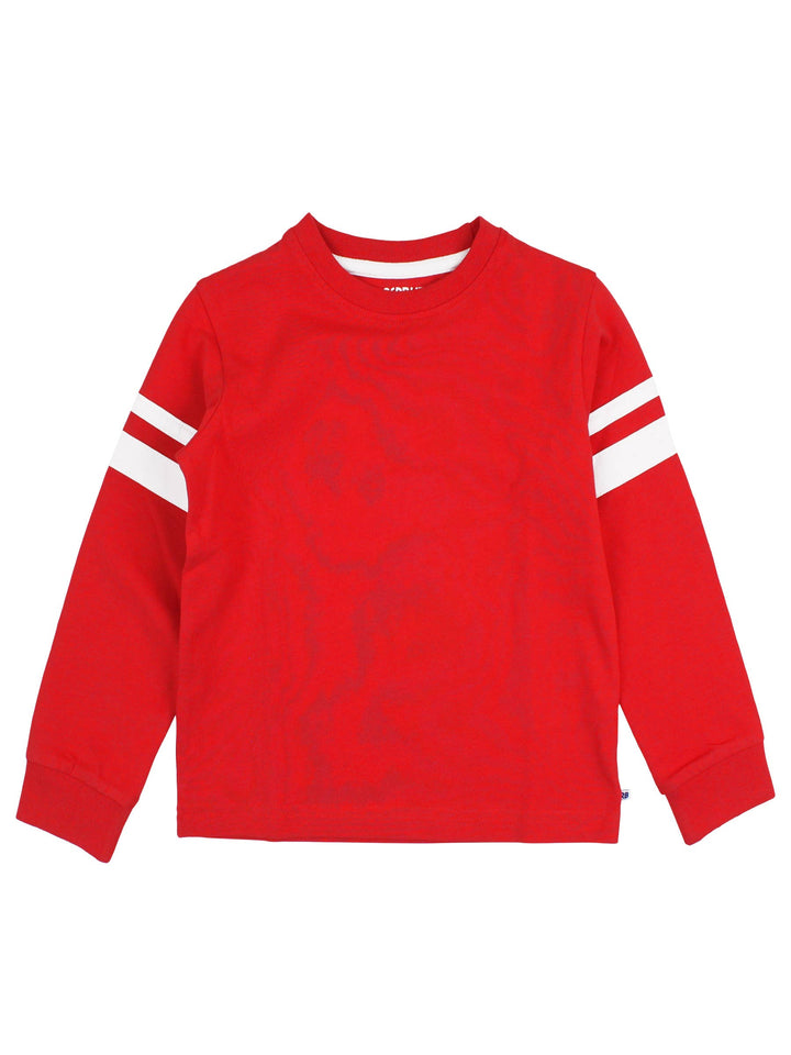 Boys Red Racing Stripe Long Sleeve Shirt