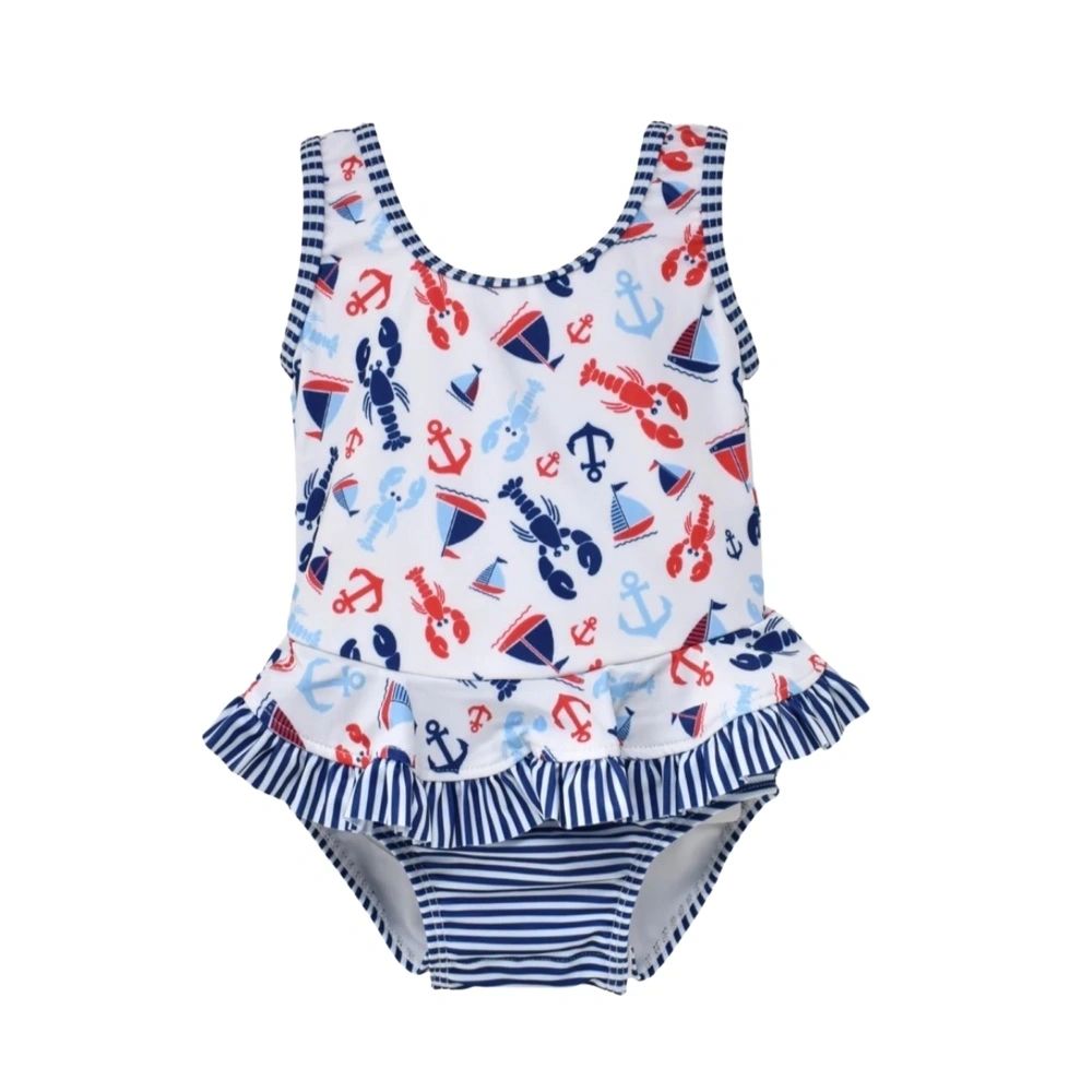 Girl's Infant Sunday Sails Ruffle Swimsuit UPF 50+