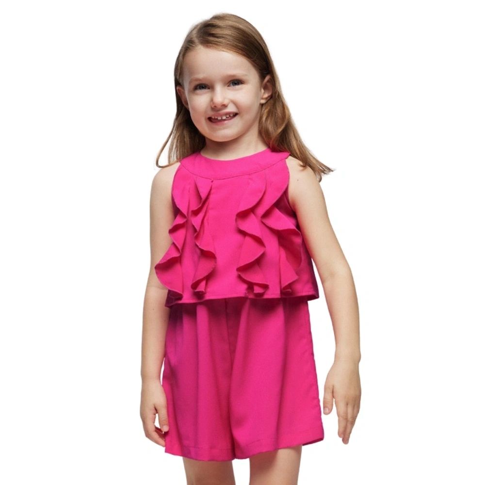 Mayoral Girls Jumpsuit Dress- Fuschia