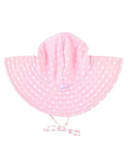 Pink Polkadot & Stripe Reversible Swim Hat