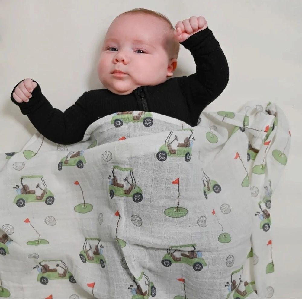 Golf A Round Baby Muslin Swaddle Blanket