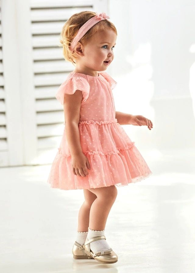 Mayoral Infant Toddler Ruffle Dress and Headband