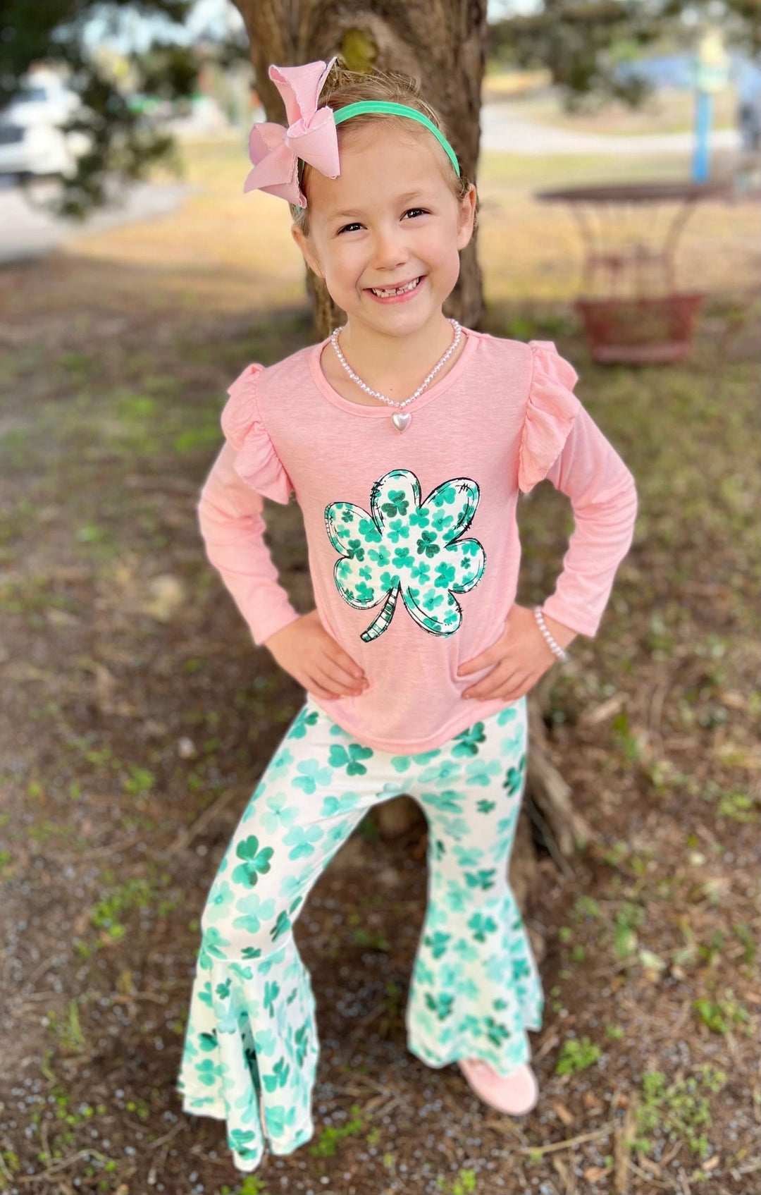 Shamrock - St. Patrick’s Day - Girls Pant Set: 5, 6