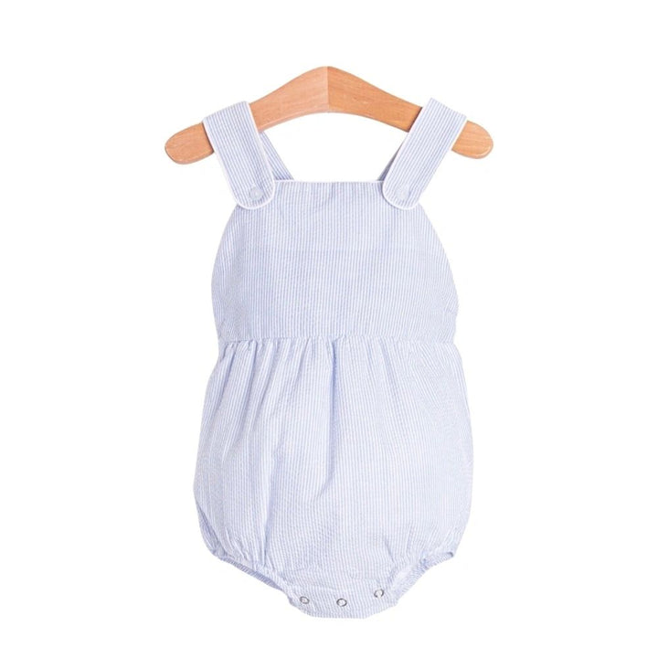 Blue Seersucker Infant Boys Bubble Romper: 18M, 2T