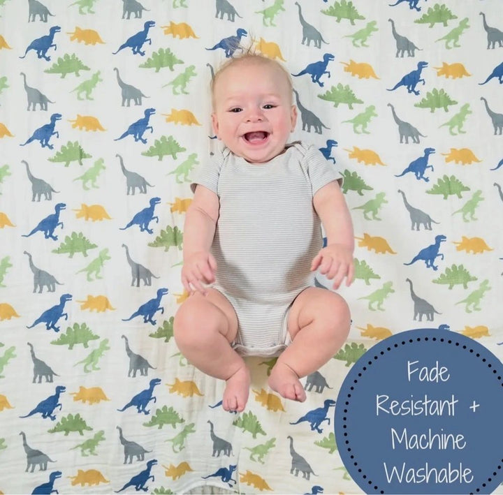 Rawr-Some Baby Muslin Swaddle Blanket