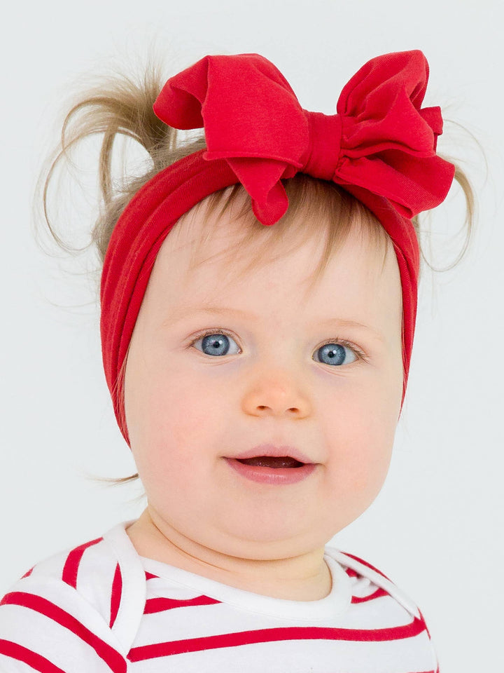 Girls Red Big Bow Headband