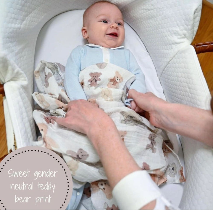 Bear Hugs Baby Muslin Swaddle Blanket