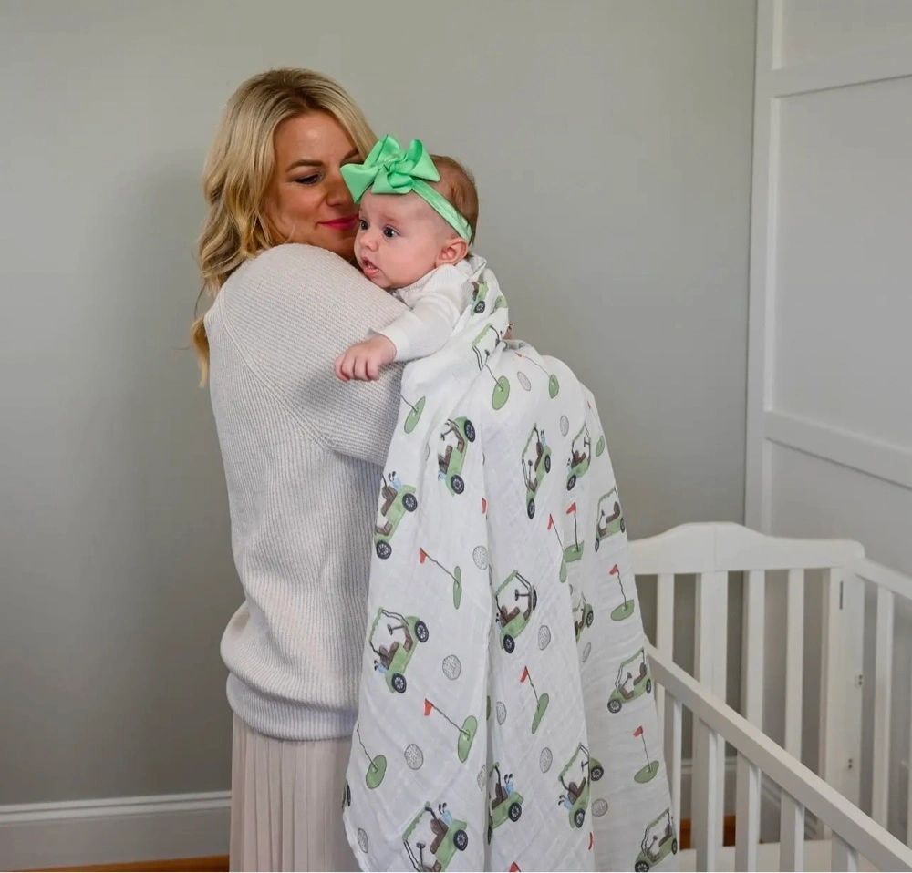 Golf A Round Baby Muslin Swaddle Blanket