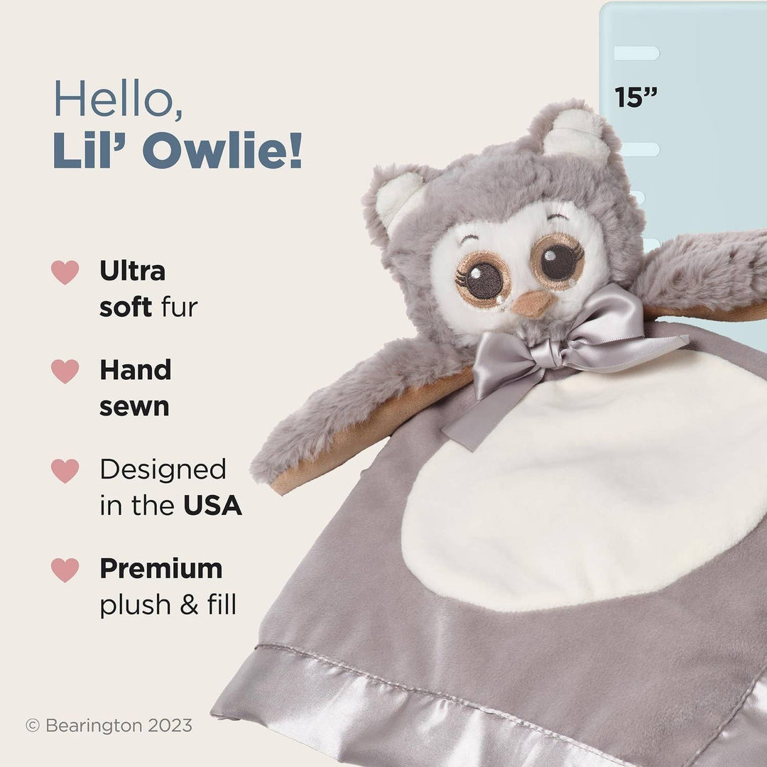 Bearington Collection - Lil’ Owlie Snuggle Gray Owl Plush