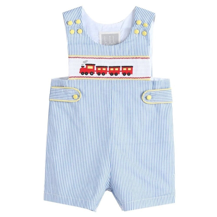 Train Smocked Romper Shortalls: 6-12M, 18-24M