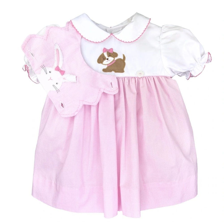 Petit Ami Bunny dress with removable bib: 2T, 3T